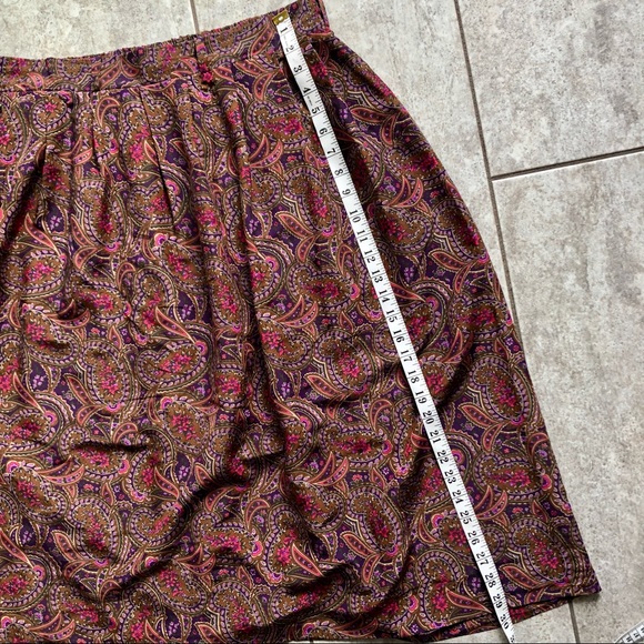 One-of-a-kind Paisley Slippery Skirt size L - Picture 7 of 8
